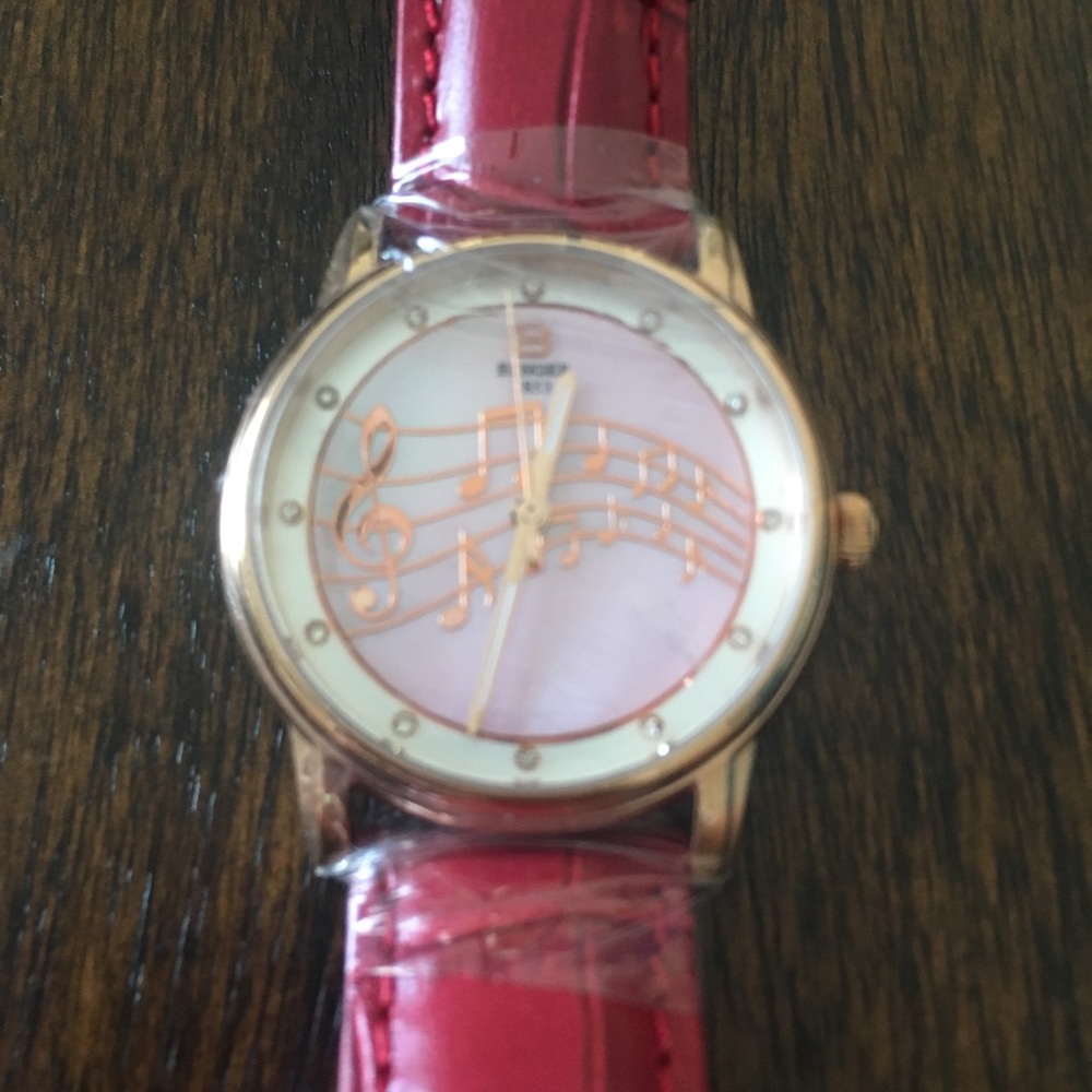Red watch leather watch